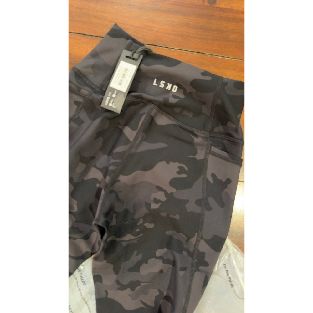 LSKD Fusion Full Length Tight Black Camo High Waisted Leggings WTGH0008P 2XS NWT - Picture 5 of 16